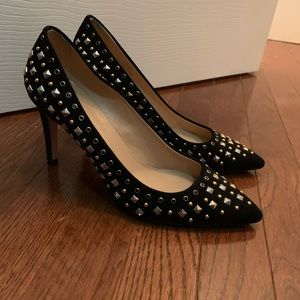 JCrew Suede Studded Heels